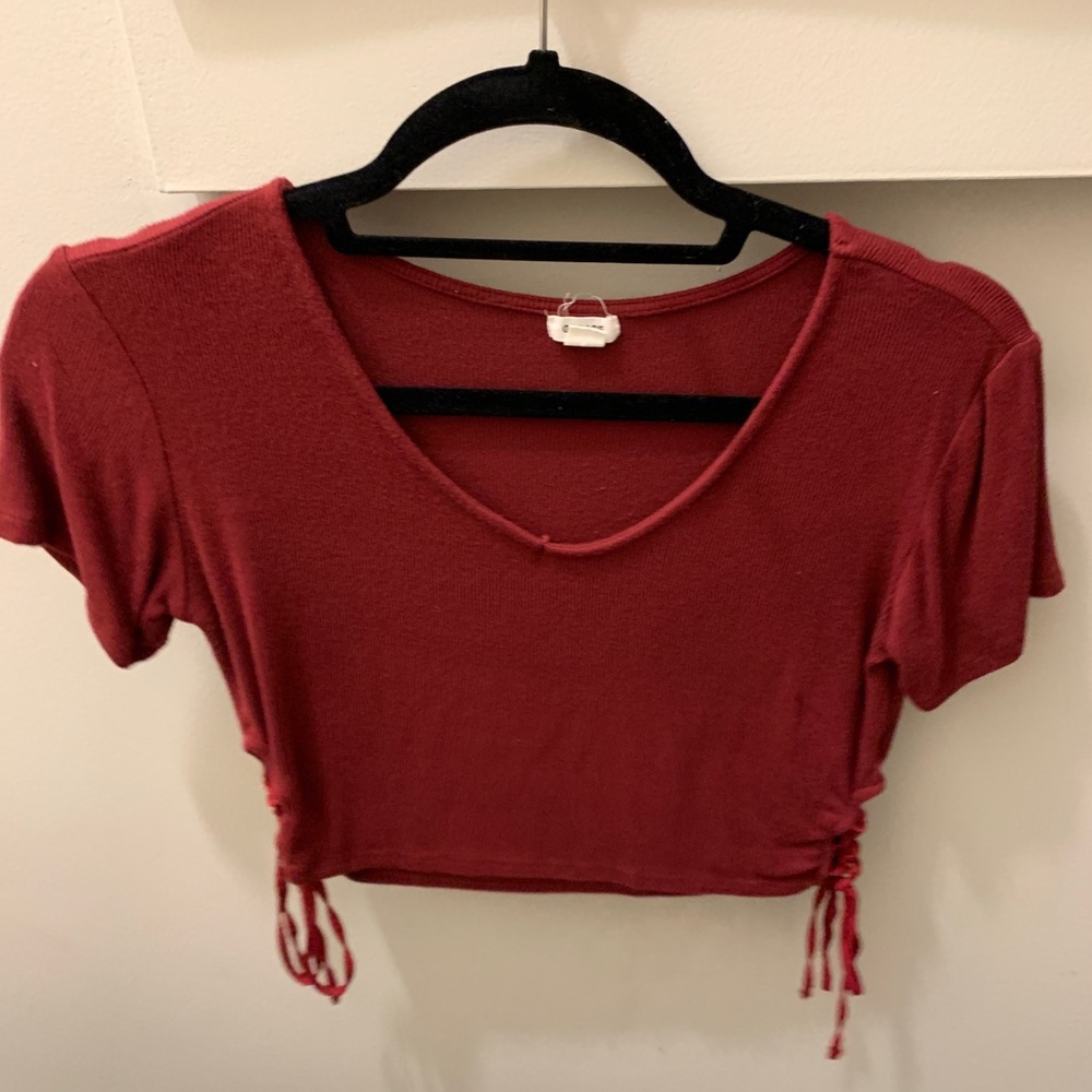 Red garage crop top